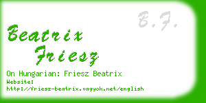 beatrix friesz business card